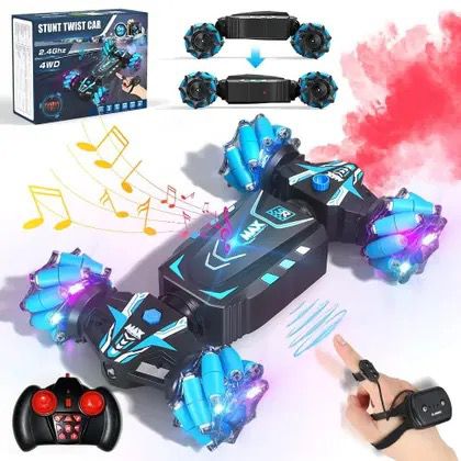 Carro de Controle Remoto com Sensor de Gestos — 4x4 Acrobático com Luzes, Música e Spray