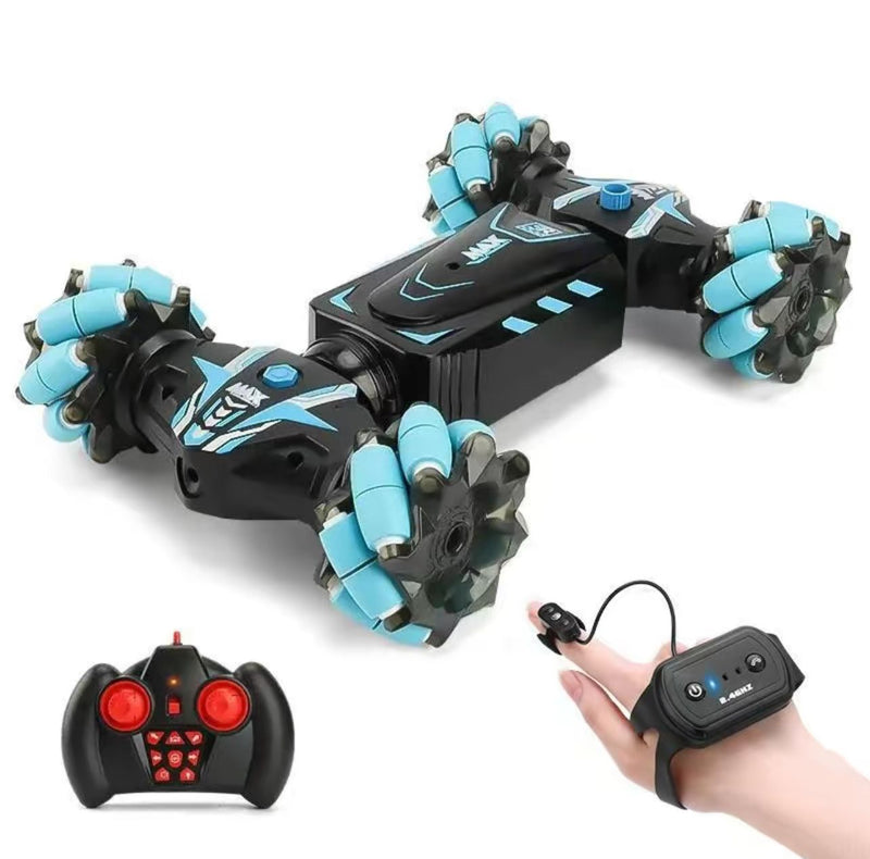 Carro de Controle Remoto com Sensor de Gestos — 4x4 Acrobático com Luzes, Música e Spray