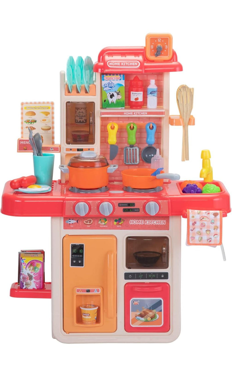 Brinquedo de Cozinha Infantil com 45 Peças – Vermelho Vibrante