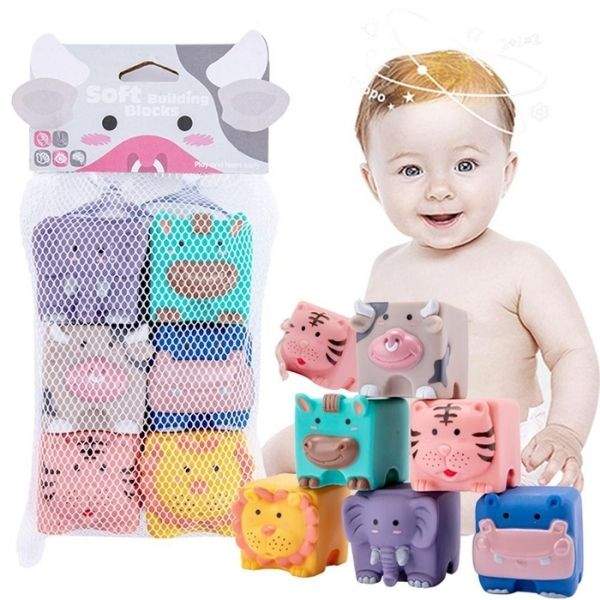 Blocos de Construção Brinquedo Educativo em Silicone p/ Bebê | 6-36 Meses