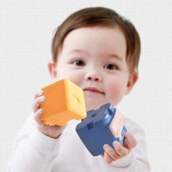 Blocos de Construção Brinquedo Educativo em Silicone p/ Bebê | 6-36 Meses