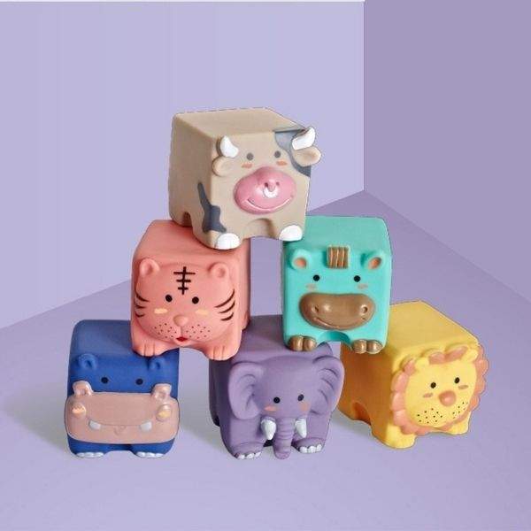 Blocos de Construção Brinquedo Educativo em Silicone p/ Bebê | 6-36 Meses
