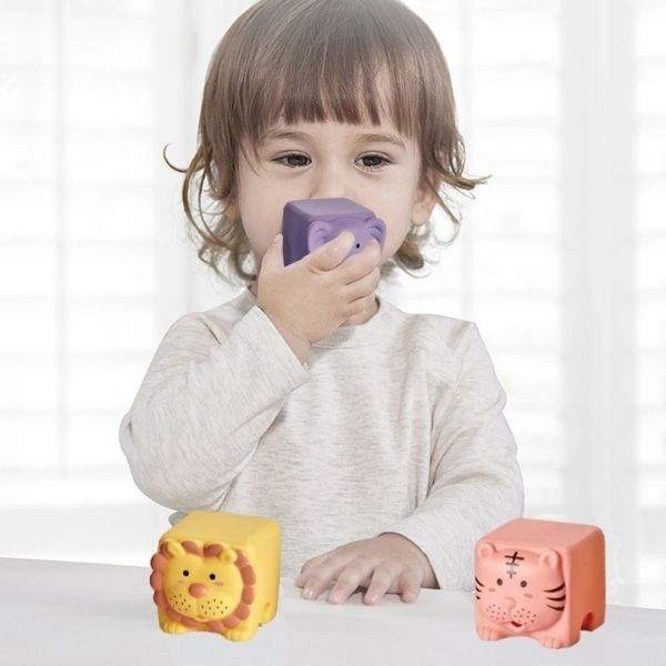 Blocos de Construção Brinquedo Educativo em Silicone p/ Bebê | 6-36 Meses