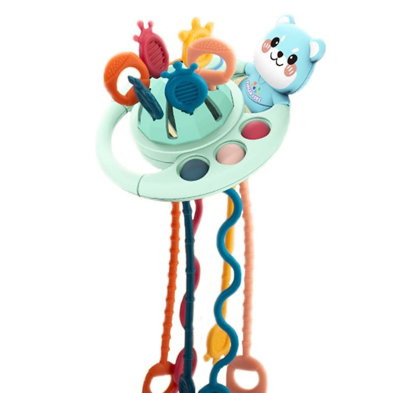 Brinquedo Bebê Montessori Puxa-Puxa Mordedor
