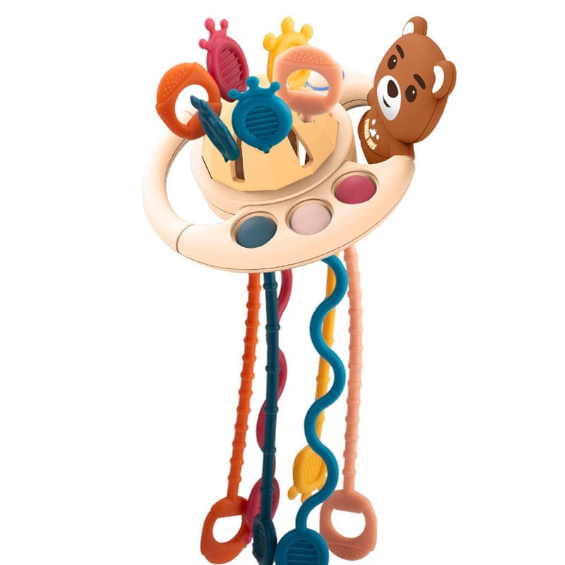 Brinquedo Bebê Montessori Puxa-Puxa Mordedor