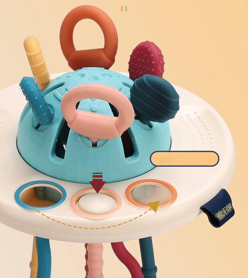 Brinquedo Bebê Montessori Puxa-Puxa Mordedor