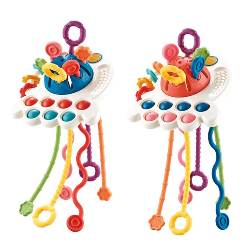 Brinquedo Bebê Montessori Puxa-Puxa Mordedor