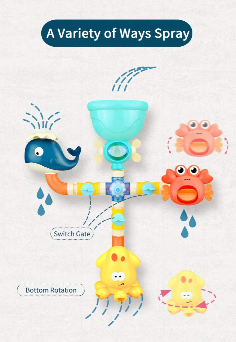 Brinquedo de Banho Bebê - Tubos de Água c/Bichinhos