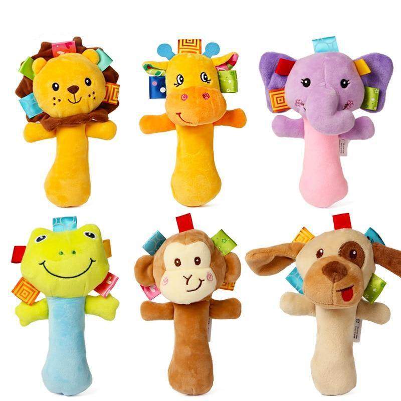 Chocalho Soft de Mão Animais Coloridos | 3-12 Meses