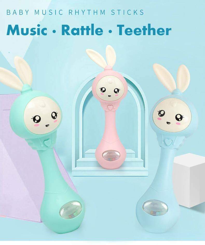 Chocalho Naninha Brinquedo Mordedor Ilumina Musical  3-12M